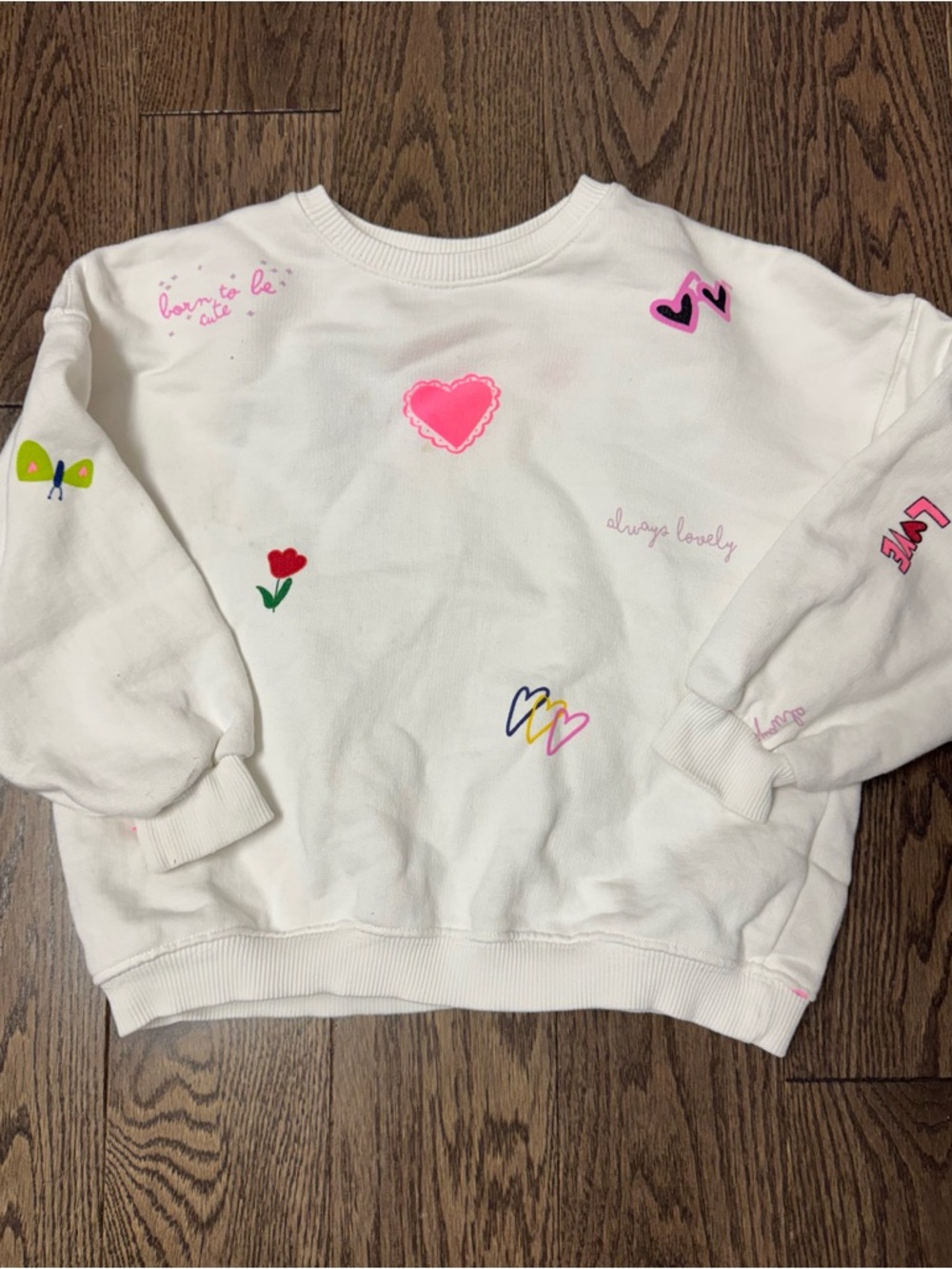 Zara White Kids Sweater with Pink Accent